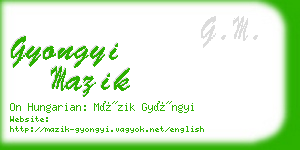 gyongyi mazik business card